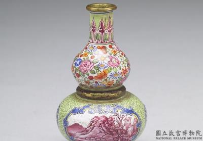 图片[2]-Painted enamel vase with landscape decoration, Qing dynasty, Qianlong reign (1736-1795)-China Archive